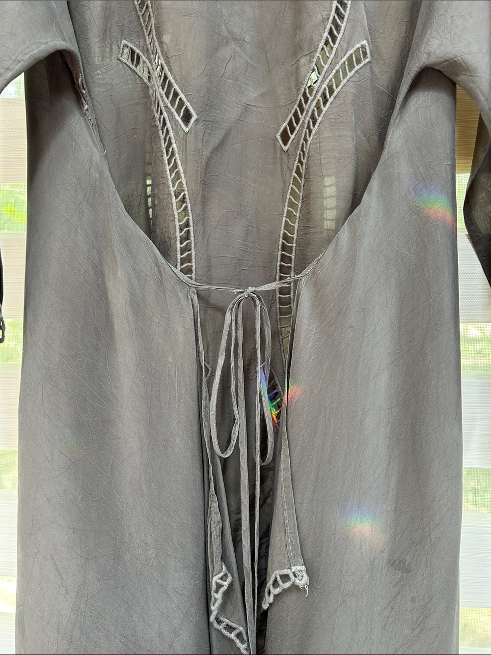 Johnny Was Taupe Embroidered Asymmetrical Tunic - Picture 8 of 16